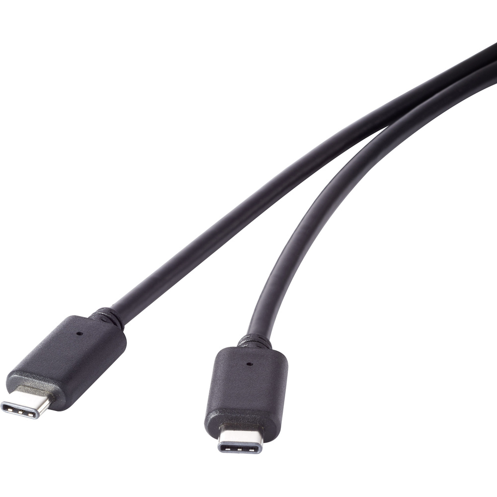 Renkforce Usb-kabel Usb 3.2 Gen2x2 Usb-c® Stecker, Usb-c® Stecker 1.00 M Schwarz Vergoldete Steckko