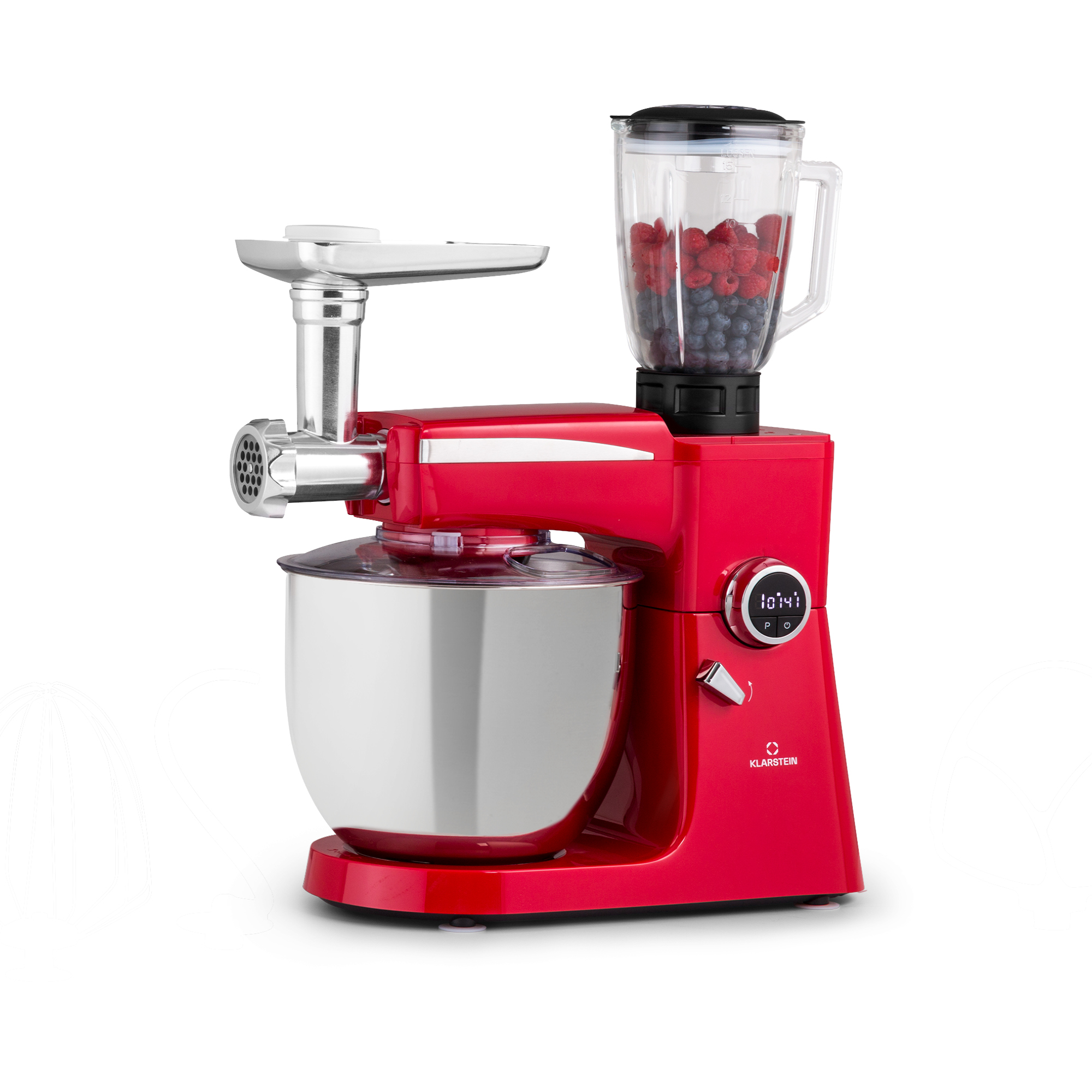 Küchenmaschine, Universalküchenmaschinen, 3-in-1 Küchenmaschinen, Rührgeräte & Mixer, Teigmaschine Mit Fleischwolf, Küchenmaschine , 2000 Watt Teigmaschine Knetmaschine 10l Schüsse - Klarstein