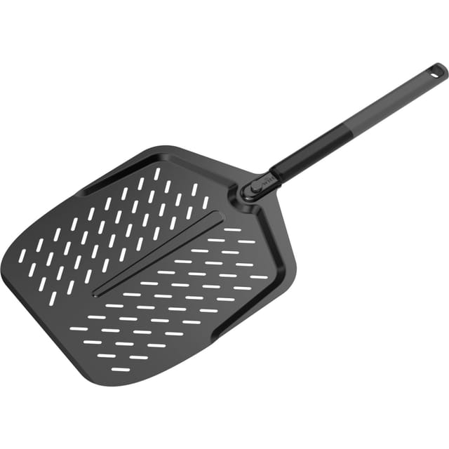 Pizzaschieber perforiert 14", Black Edition, mit Softgriff, Grillbesteck