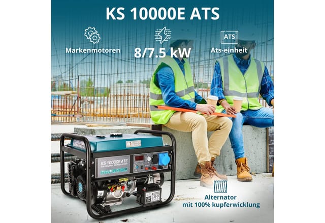 Könner&söhnen - Ks10000e Ats Stromerzeuger Generator Benzin Notstromaggregat 8000w Mit E-start