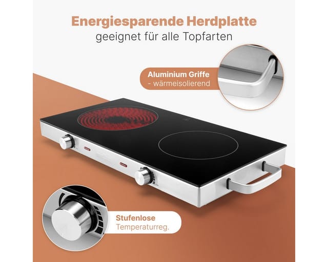 Infrarot-Doppelkochplatte PC-DKP 1211