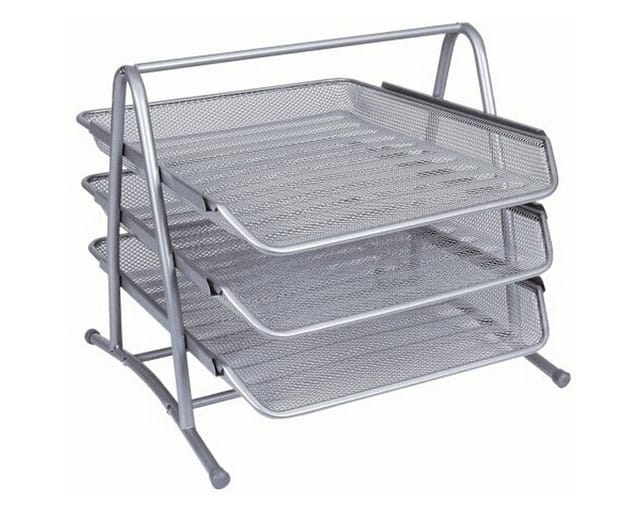 Q-connect Kf00822 Schreibtisch/organisationsschale Silber