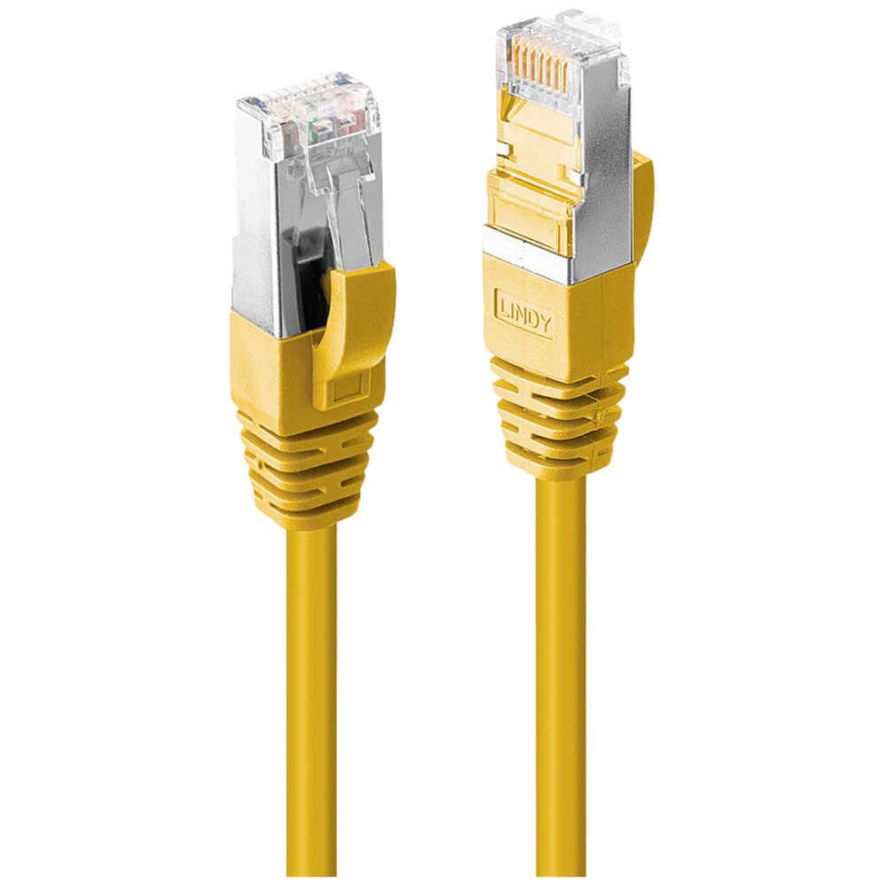 47860 Rj45 Netzwerkkabel, Patchkabel Cat 6a S/ftp 0.30 M Gelb 1 St. - Lindy