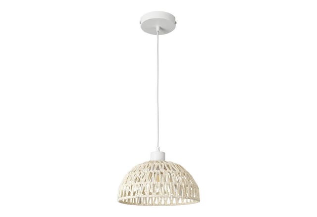 Hängeleuchte Alton Metall+rattan Weiß [ Lux.pro