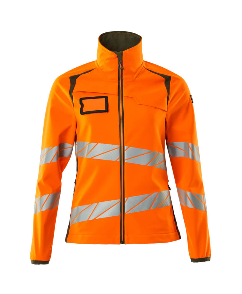 Mascot Soft Shell Jacke, Damenpassform Soft Shell Jacke Gr. M, Hi-vis Orange/moosgrün