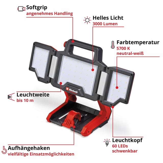 Professional Akku-Lampe TP-CL 18/3000 Li Set - Solo, 18Volt, Baustrahler
