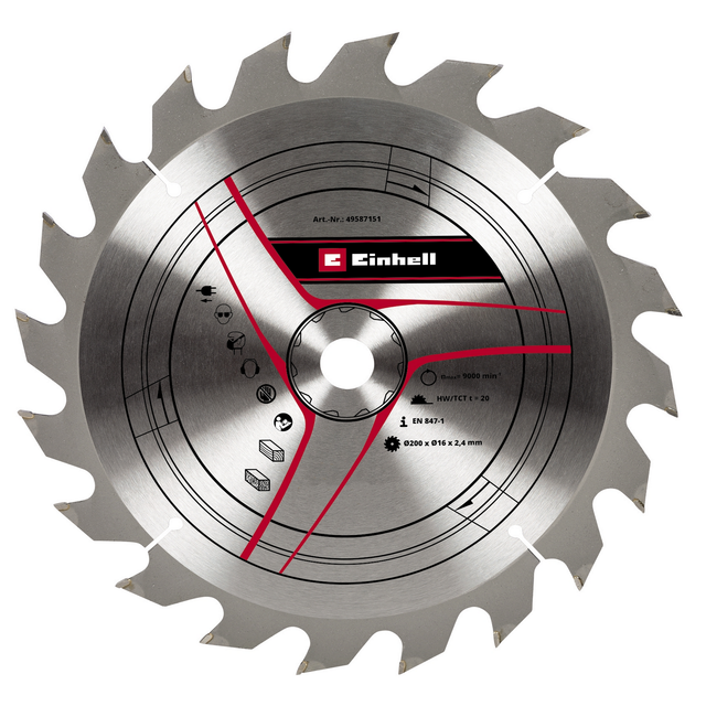 Kreissägeblatt HM, Ø 200 x 16mm, 2,4mm, 20Z