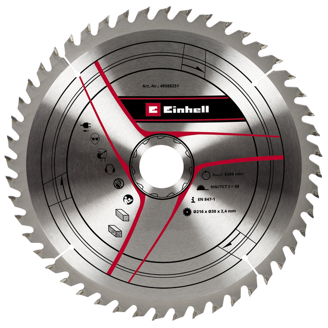 Kreissägeblatt HM, Ø 216 x 30mm, 2,4mm, 48Z
