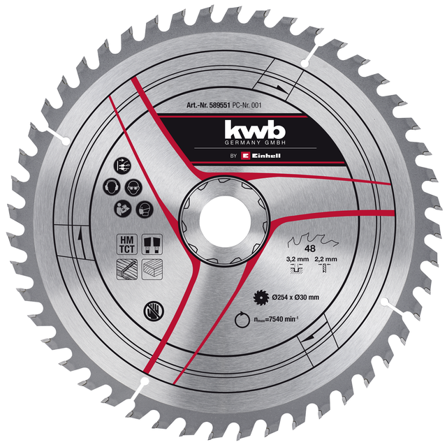Kreissägeblatt HM, Ø 254 x 30mm, 3,2mm, 48Z