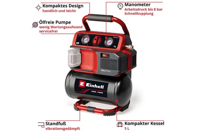 Power X-Change Akku-Kompressor TE-AC 18/75 Li OF-Solo, 18Volt