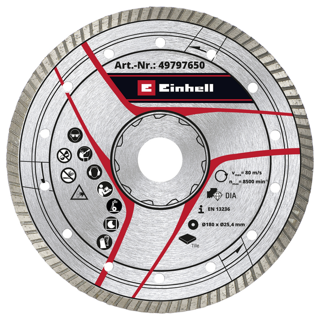 Turbo-Diamant-Trennscheibe, Ø 180 x 25,4 x 2,6mm