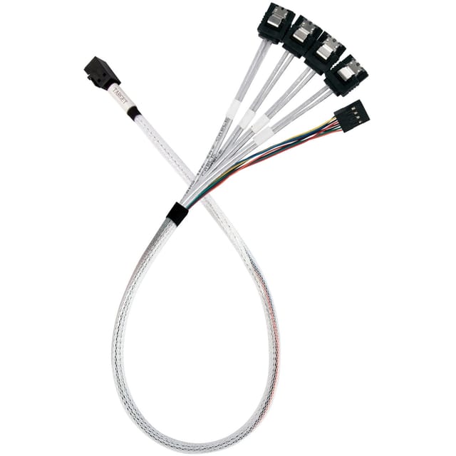 Adapterkabel SST-CPS05-RE, mini-SAS SFF 8643 > 4x SATA