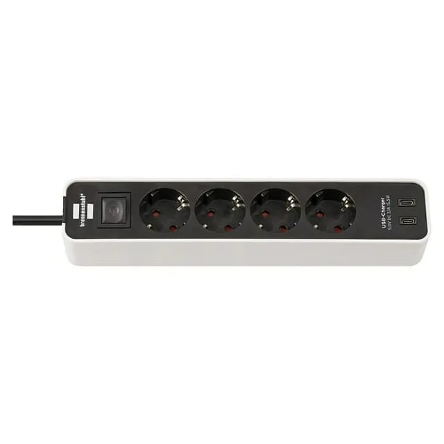 Ecolor Steckdosenleiste 4-fach, 2x USB-C