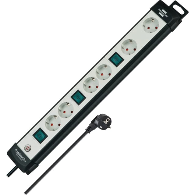 Premium-Line Steckdosenleiste 6-fach, 3x 2fach schaltbar