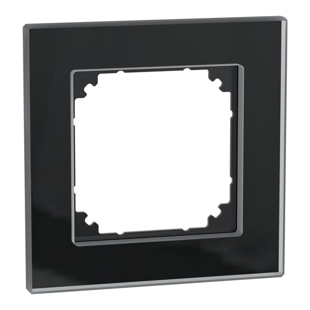 Rahmen aus Glas, 1-fach, glänzend, transparent, Schutzart IP20, Maße 85,8 x 85,8 x 10,1 mm
