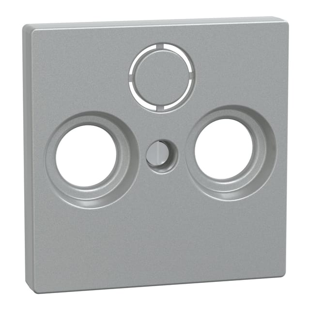 Zentralplatte Aluminium für Antennendose Typ 297560 aus Thermoplast, matt, Unterputz