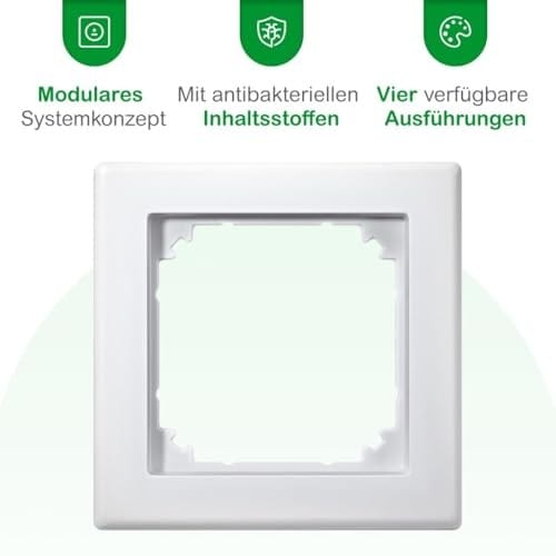 Rahmen einfach polarweiß, Typ 484119, Thermoplast, Schutzart IP20, Maße 80,5 x 80,5 x 10,1 mm