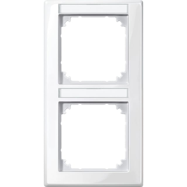 Rahmen 2-fach mit Beschriftungsträger, glänzend, Thermoplast, 80,5 x 151,7 x 10,1 mm