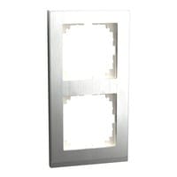 Decor-Rahmen zweifach mit glänzender Oberfläche aus Metall und Thermoplast, Maße 83x154x12 mm
