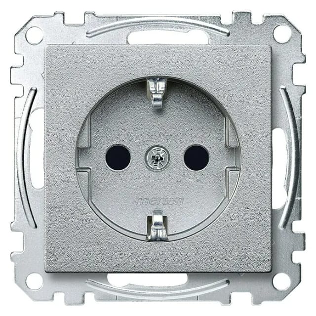 Schutzkontakt-Steckdose mit Steckklemme, Unterputz, 16 Ampere, 250 Volt, System M