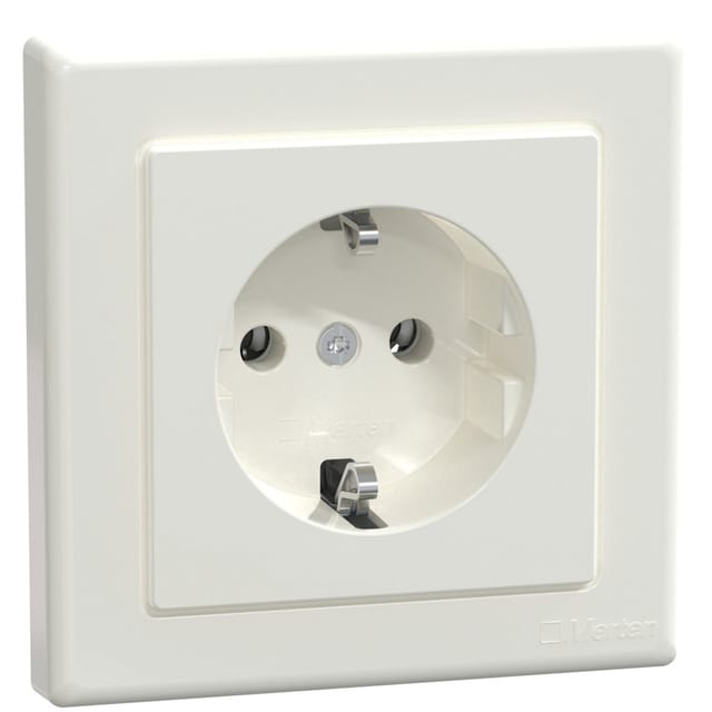 Schutzkontakt-Steckdose mit voller Abdeckplatte, Unterputz, 16 Ampere, 250 Volt