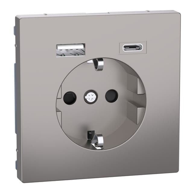 Schutzkontakt Steckdose mit USB Ladegerät, Typ MEG2367-6050, Unterputz, 16 Ampere, 250 Volt