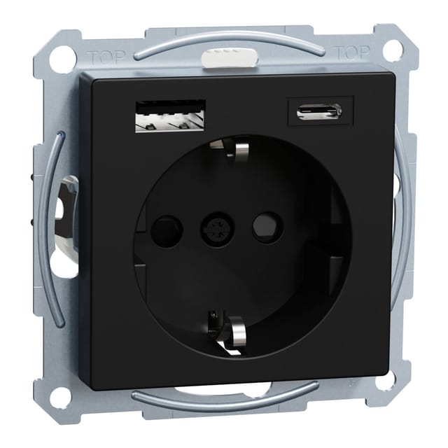 Steckdose mit Schutzkontakt und USB Ladegerät Typ MEG2367-0403, System M