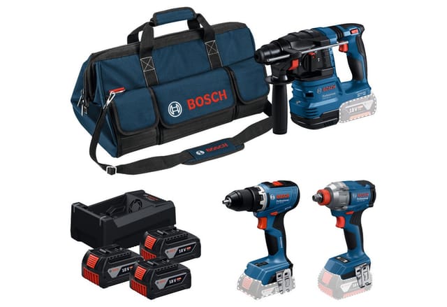 18V Profi-Set Bohrhammer GBH 18V-22 + Bohrschrauber GSR 18V-65 + Schlagschrauber GDX 18V-285