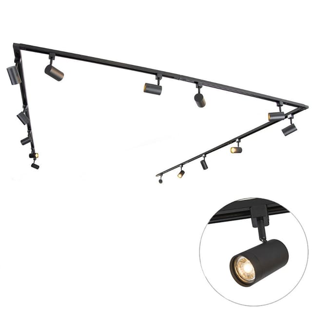 Smartes 1-phasiges Schienensystem Inkl. 14 Wifi Gu10 Spots Schwarz - Iconic Jeana