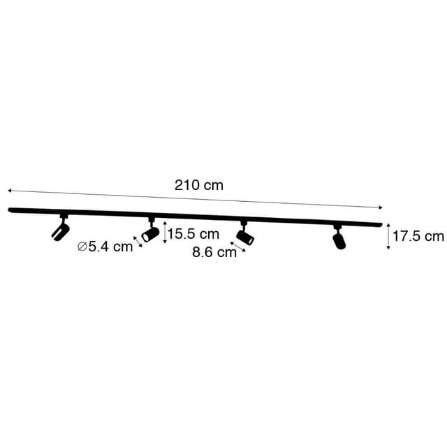 Qazqa Modernes Schienensystem Mit 4 Strahlern Silber 1-phasig -