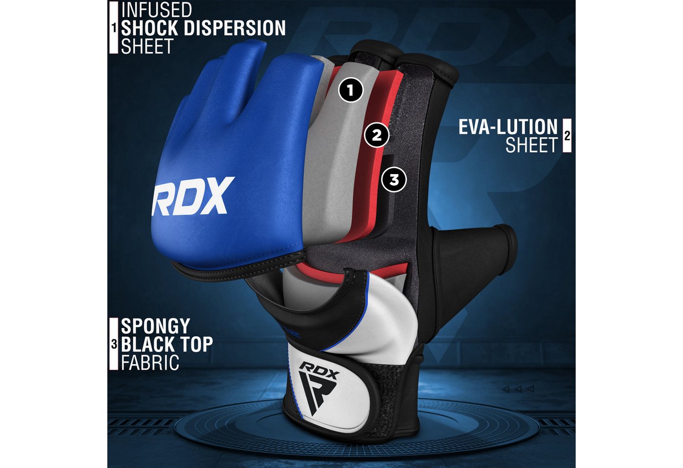 Rdx Ggrf-12 Mma-handschuhe Blau Xl Bild 2