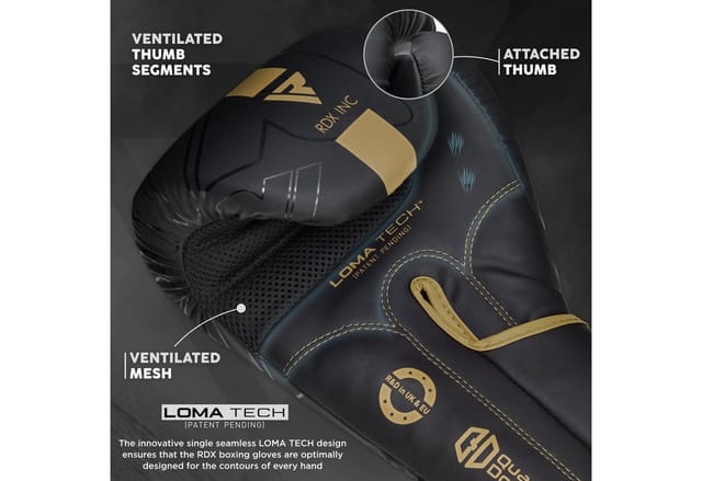 Rdx F6 Boxhandschuhe Schwarz/gold 10oz