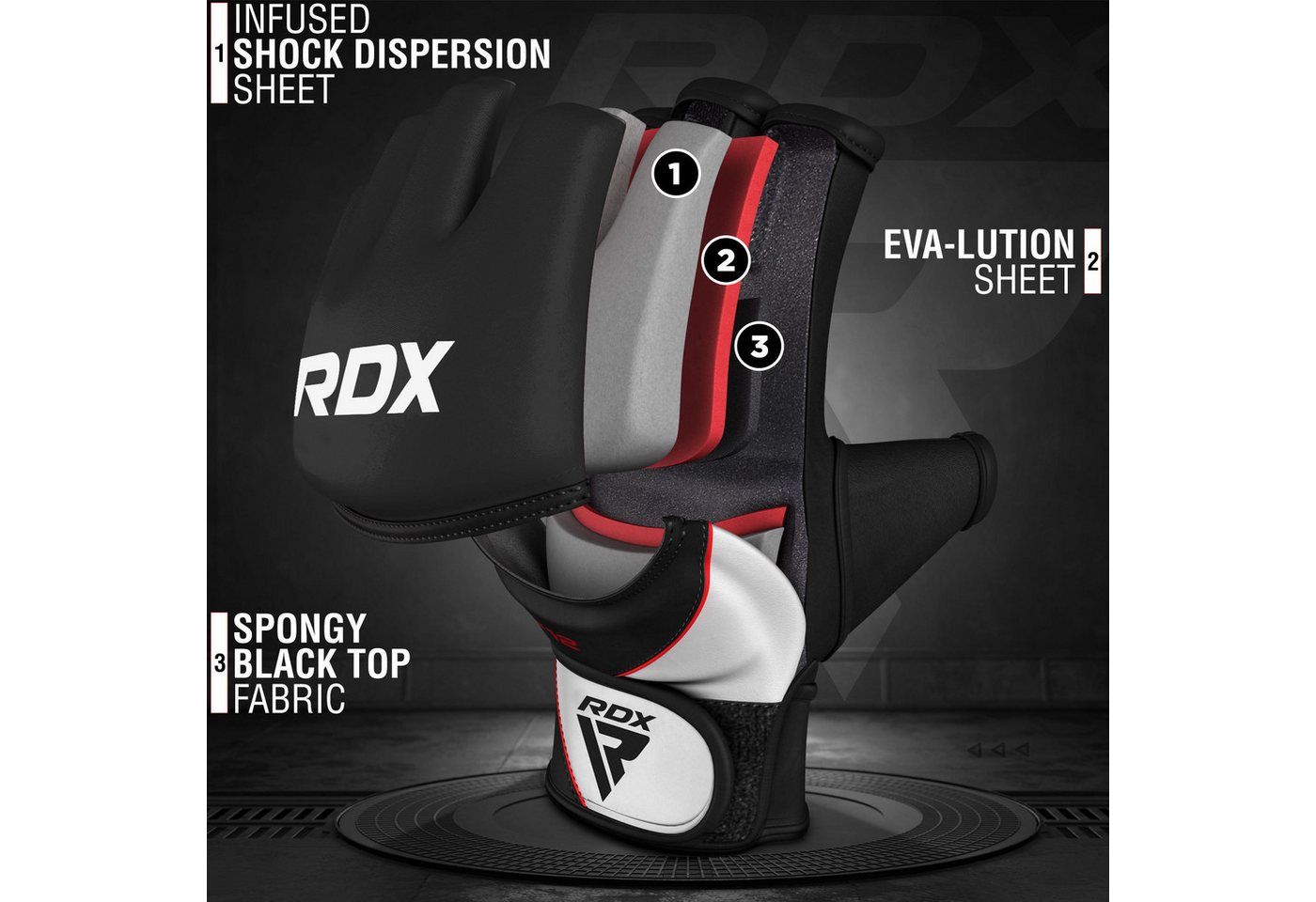 Rdx Ggrf-12 Mma-handschuhe Schwarz L Bild 4