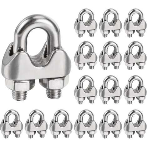 Roleader – Serre-câble En Acier Inoxydable M6 – Lot De 16 Attaches Pour Câbles De 6mm – Conception Antidérapante Pour Sécurité Renforcée