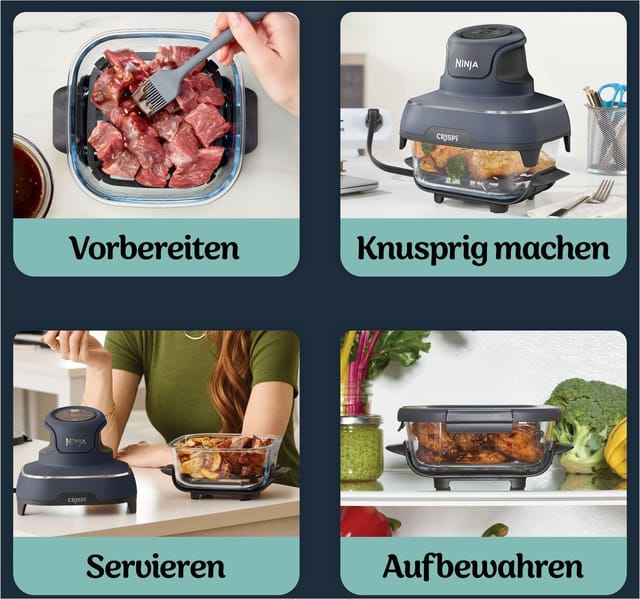 CRISPi 4-in-1 tragbare Glas-Heißluftfritteuse "Cyber Space