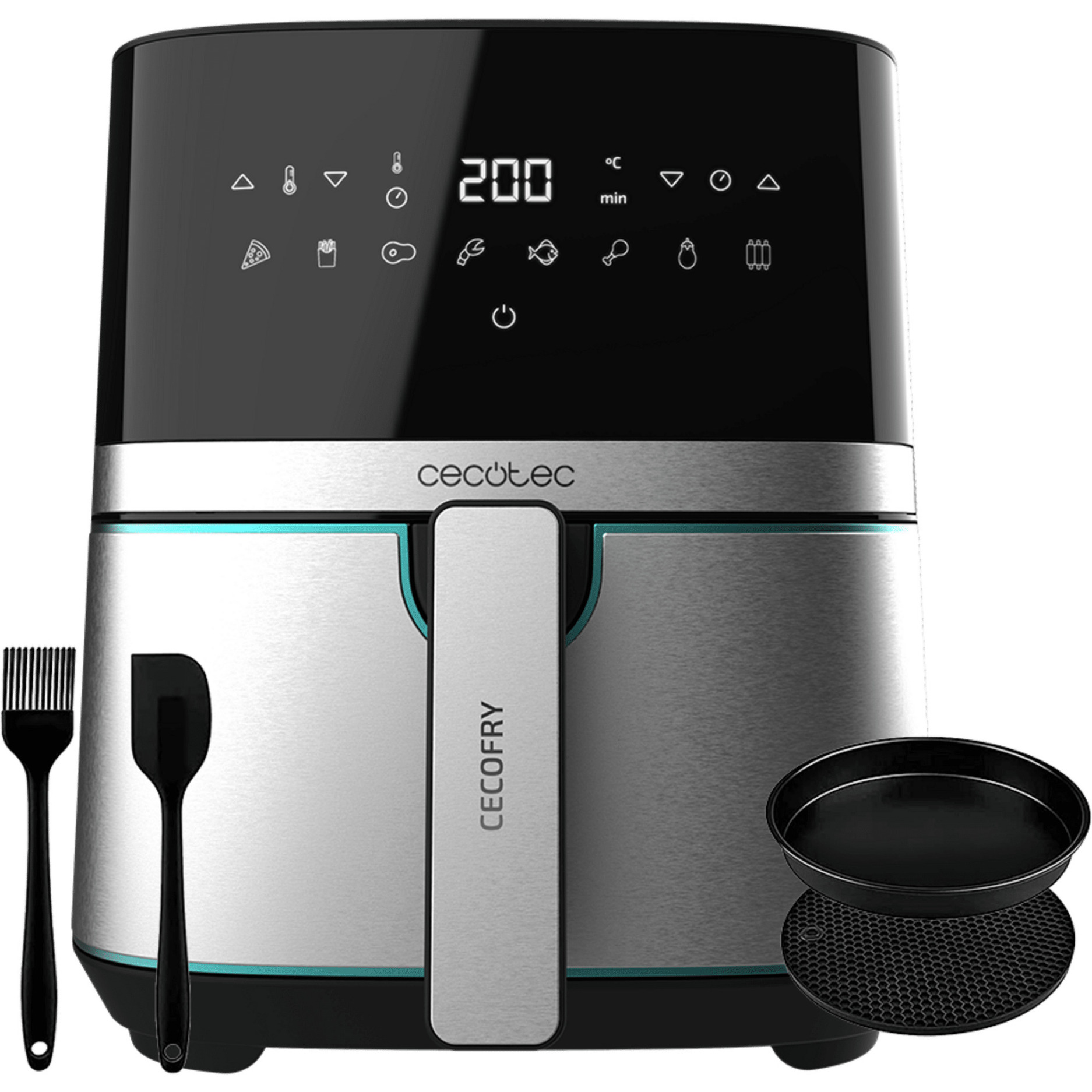 Heißluftfritteuse CecoFry Full InoxBlack 5500 Pro, mit Zubehör