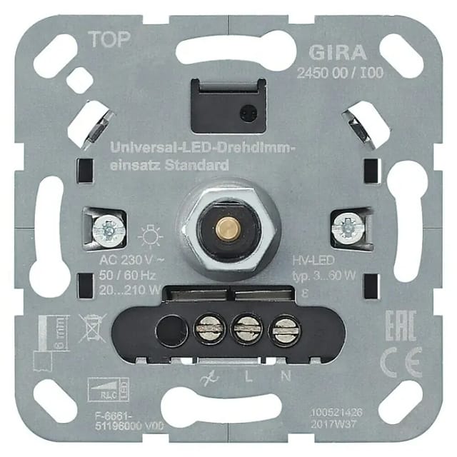 LED Universal-Dimmereinsatz Standard Typ 245000 für Glühlampen und LED-Lampen