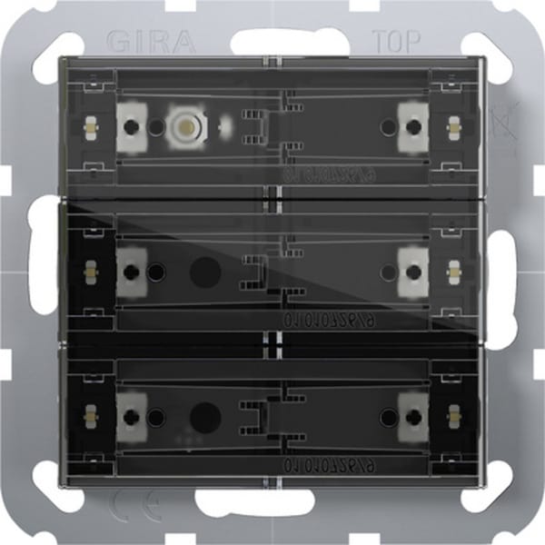 Tastsensor vier Standard dreifach für KNX mit Inbetriebnahme-Wippe