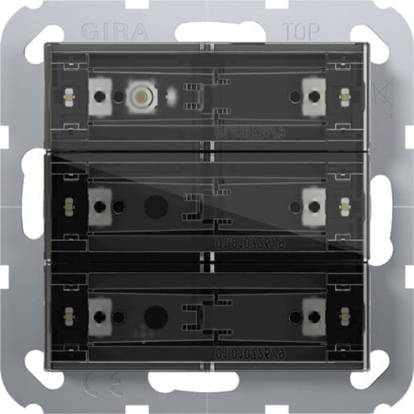 Tastsensor 4 Komfort dreifach für Gira One und KNX mit Inbetriebnahme-Wippe