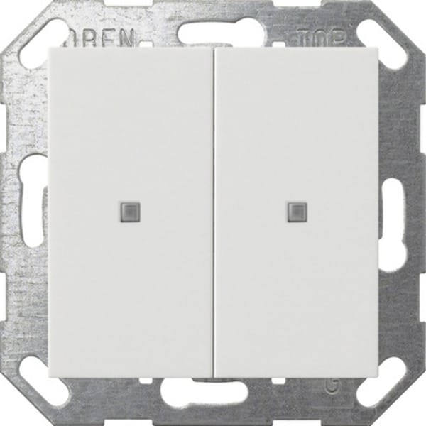 Taster mit Wippe zweifach für Gira One und KNX System 55 glänzend Kunststoff