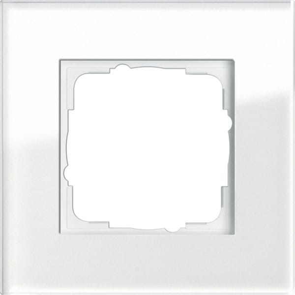 Abdeckrahmen einfach aus Glas, glänzende Oberfläche, Schutzart IP20, Klemmbefestigung