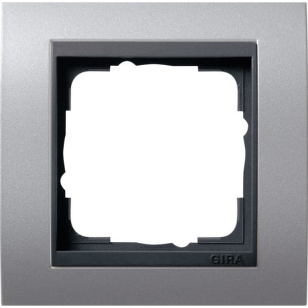 Abdeckrahmen 1-fach Aluminium mit Zwischenrahmen Anthrazit, bruchsicher