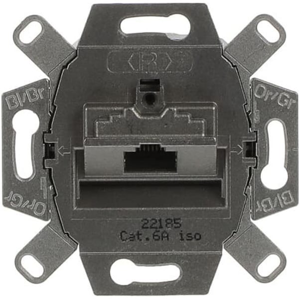 UAE-Doseneinsatz mit Schrägauslass und RJ45-Anschlüssen Cat. 6A, 1-fach, Unterputz