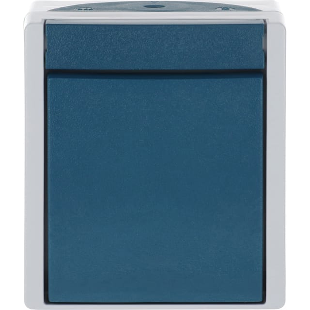 Ausschalter zweipolig Aufputz mit Wippe, Basiselement mit Komplettgehäuse 2601/2 W-53