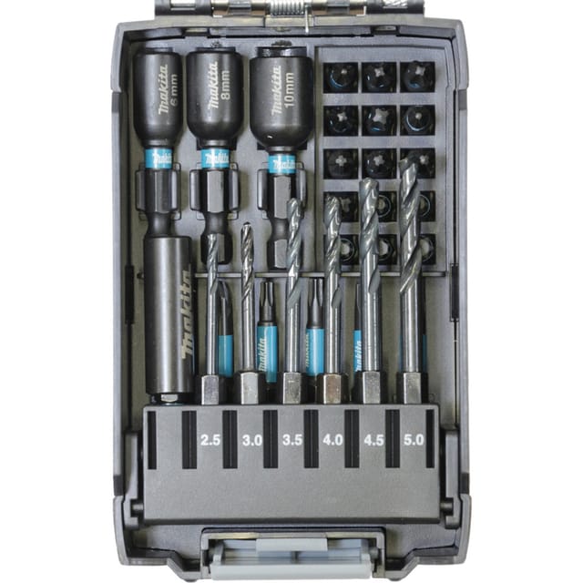 Bohrer- & Bit-Satz Impact Black E-22866, 31-teilig