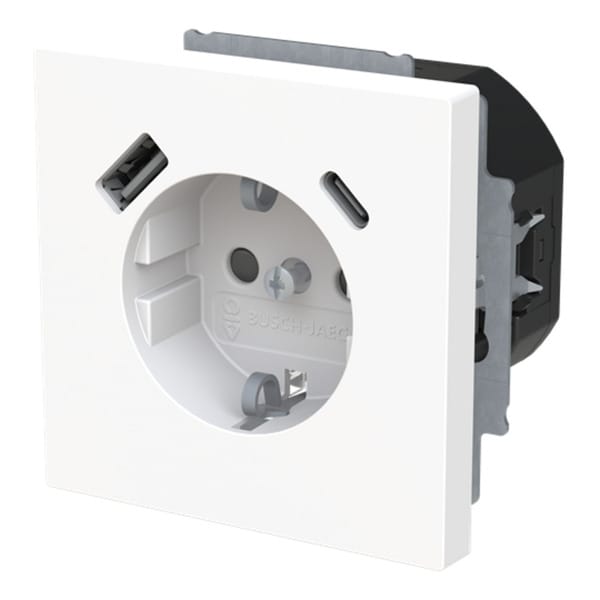 Schutzkontaktsteckdose mit USB Typ A und USB Typ C