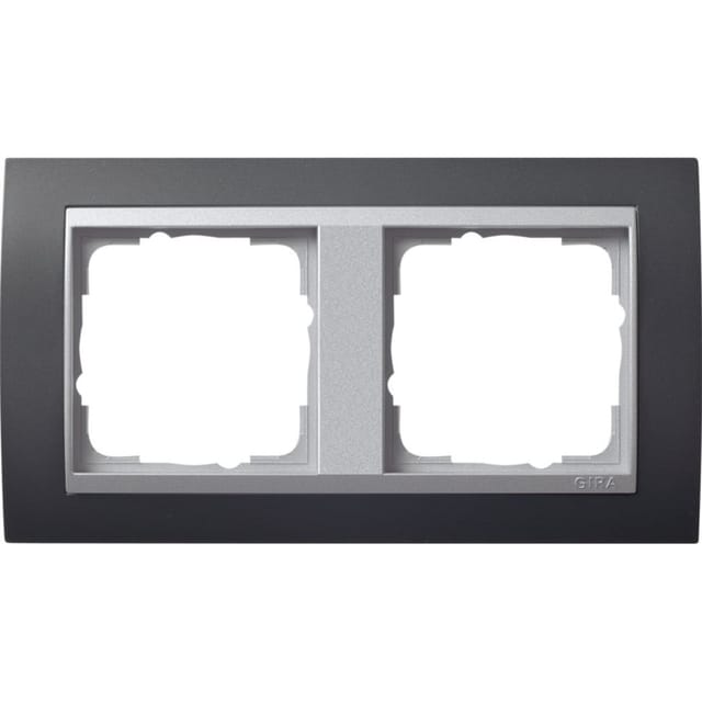 Abdeckrahmen zweifach mit Zwischenrahmen Farbe Aluminium