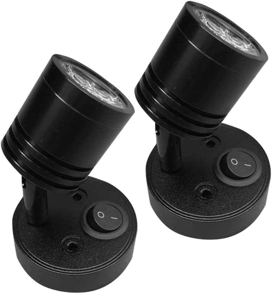 Stück 12v Zylindrische Led-leseleuchten Mit Einstellbarem Schalter, Warmes Licht Für Wohnmobil, Boot, Led-innenbeleuchtung, Schwarz/warmweiß 3000k