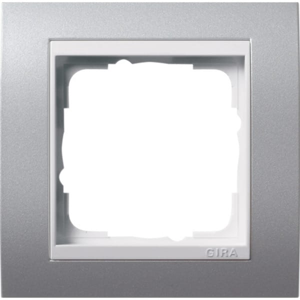 Abdeckrahmen 1-fach Aluminium mit Zwischenrahmen, Abdeckung