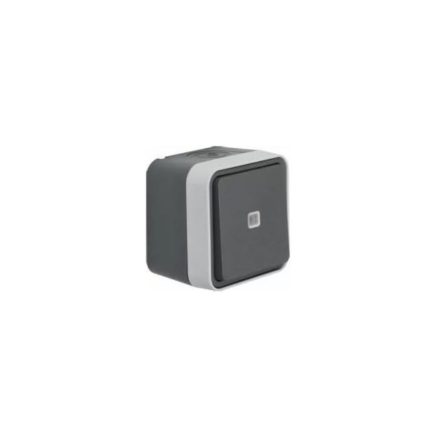 Hager - Cubyko Wnc002 Pendelschalter, A Voyant Associable, Ip55, Vertikelt, Grau